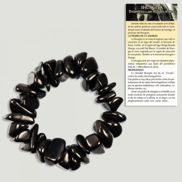 SHUNGITE. Bracelet élastique. Ébrécher