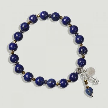 BRISA silver bracelet. Lapis lazuli, Crystal and beads.