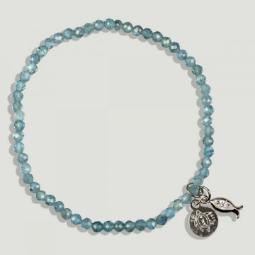 BRISA silver bracelet. Apatite and beads.