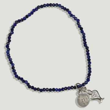 Bracelet BRISA en argent. Lapis-lazuli et perles.