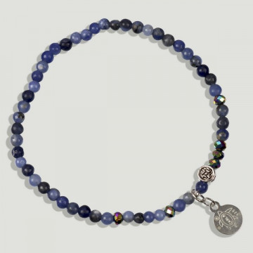 BRISA silver bracelet. Sodalite and crystal.