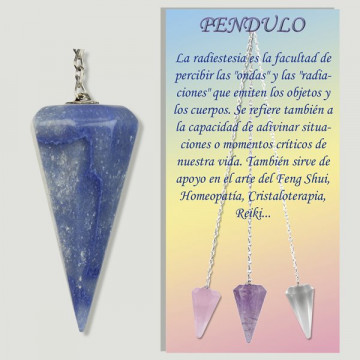Péndulo facetado. Cuarzo Azul