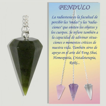 JADE NEFRITA. Péndulo metal...