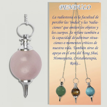 Péndulo bola. Cuarzo Rosa