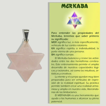 MERKABA. Colgante Cuarzo rosa