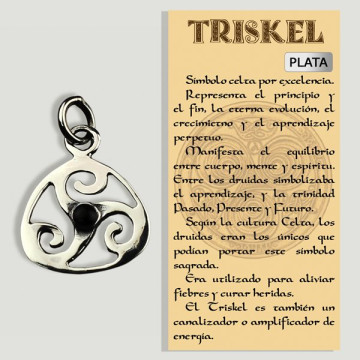 TRISQUEL oval. Colgante Plata