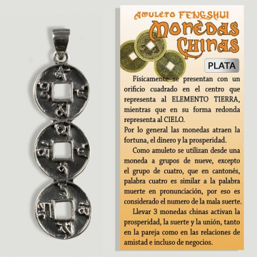 Monedas I-Ching. Colgante...