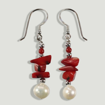 Pearl chip silver earrings...