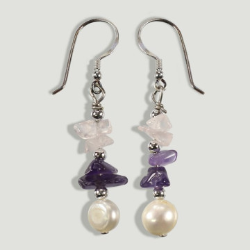 Pearl chip silver earrings...