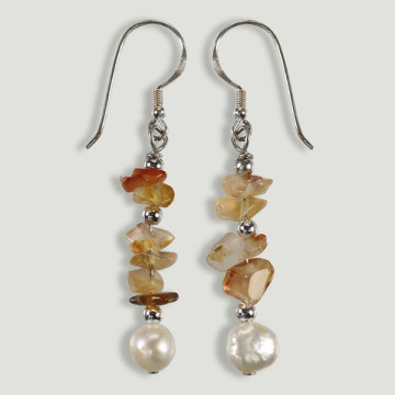 Pearl chip silver earrings...