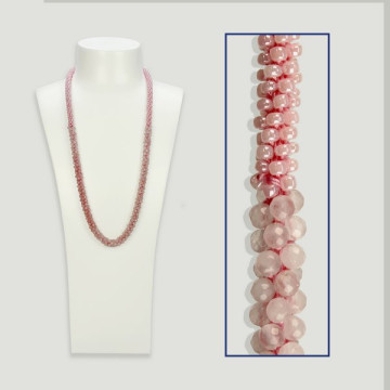 Collier minéral quartz rose