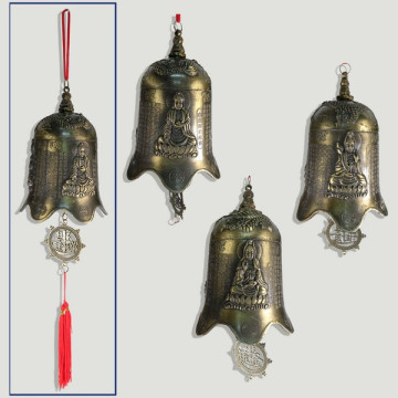 Metal bell. Kuan Yin model. 15X11cm.