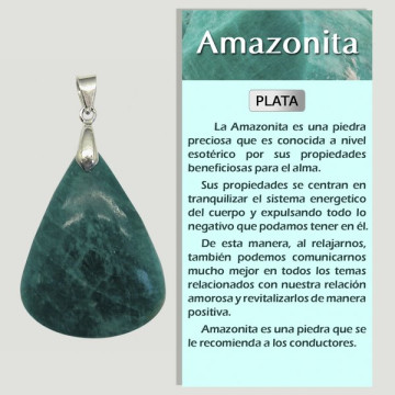 AMAZONITE. Pendentif en argent SUPPLÉMENTAIRE. Formes assorties.