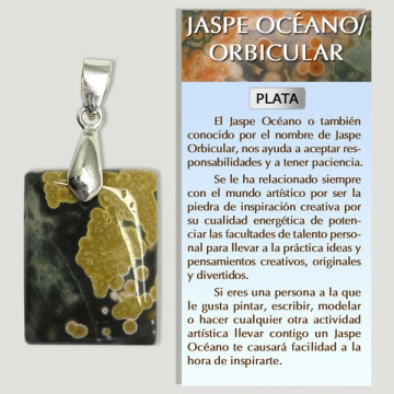 JASPE OCÉAN. Mini pendentif en argent. Formes assorties.