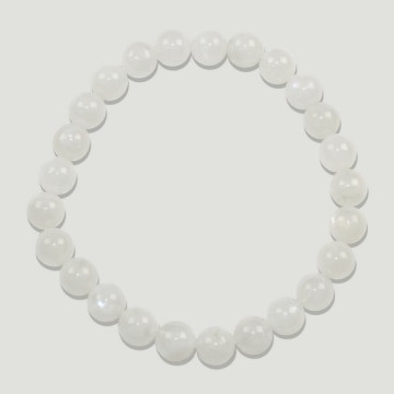 MOON STONE. 7mm ball elastic bracelet.