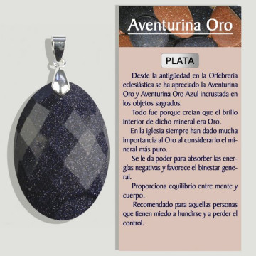 AVENTURINA ORO AZUL. Colgante en Plata. Formas surtidas. 