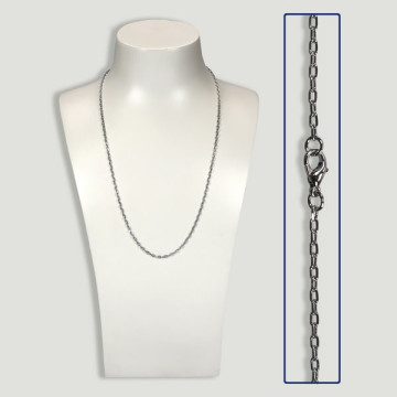 Silver metal link chain. 45cm.