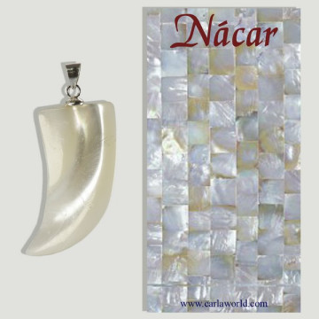 NACRE. SILVER pendant. Horn