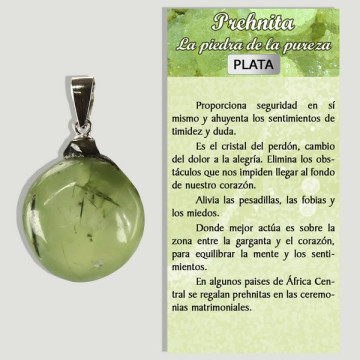 PREHNITA. Colgante Plata . Bola irregular.