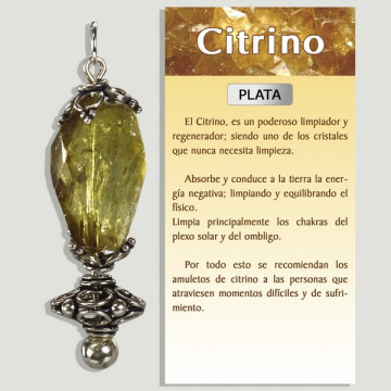 CITRINE. Silver Pendant....