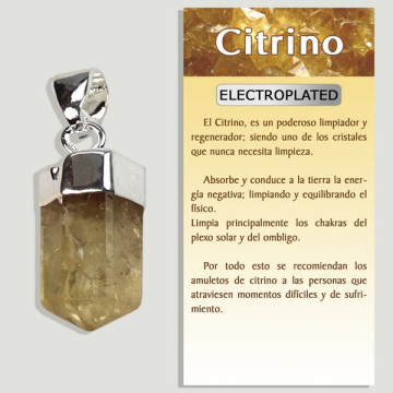 CITRINO. Colgante punta en electroplated