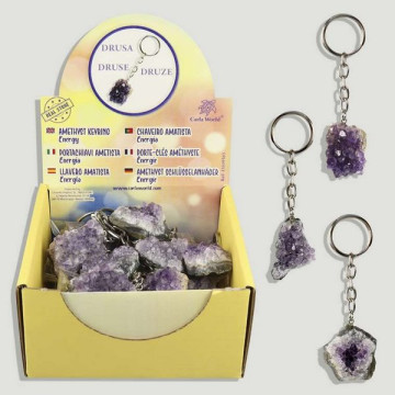 KEYRING. Amethyst druzy...