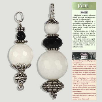 ONYX and WHITE JADE. Silver...