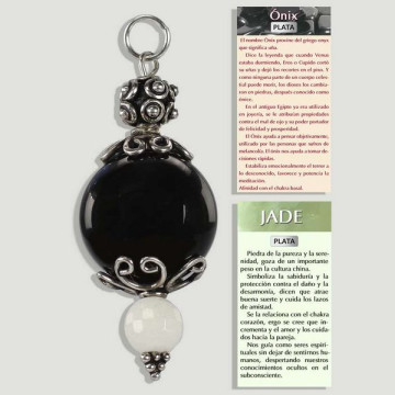 ONYX and WHITE JADE. Silver...