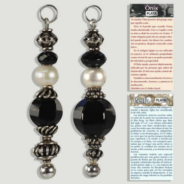 ONYX et PERLE. Pendentif en...