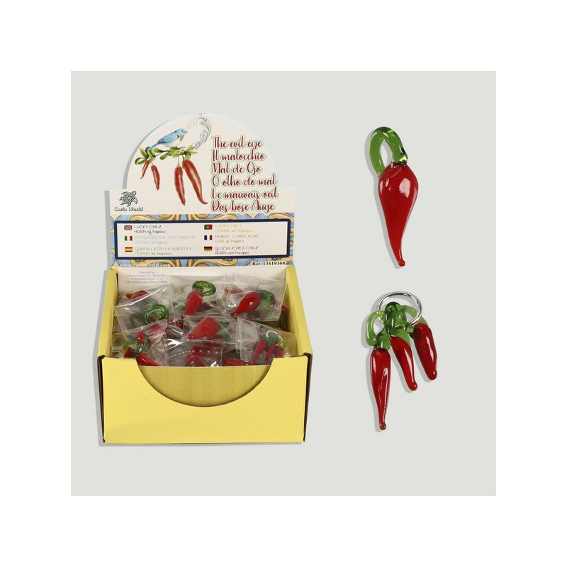 THE EVIL EYE. Crystal chilli peppers pendants. THE EVIL EYE. Crystal chilli peppers pendants.