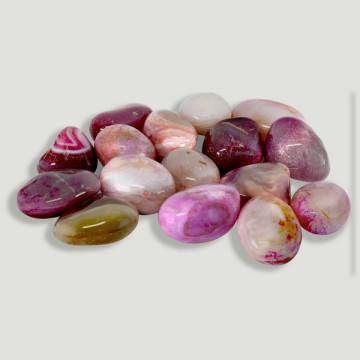 Rolled Banded Agate. Pink. 1kg.