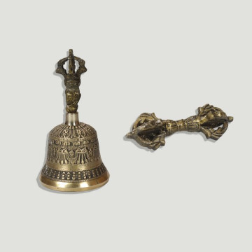 Brass table bell 7.5x15 with dorji 8cm