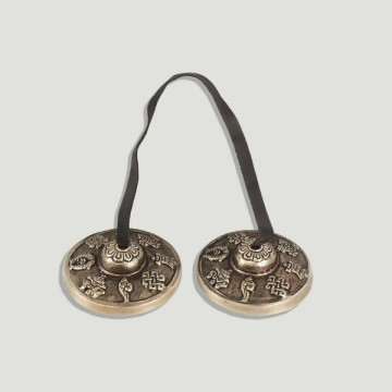 Cymbales de méditation en laiton du Tibet 7cm