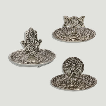Metal incense holder plate 11x8cm apx. assorted models