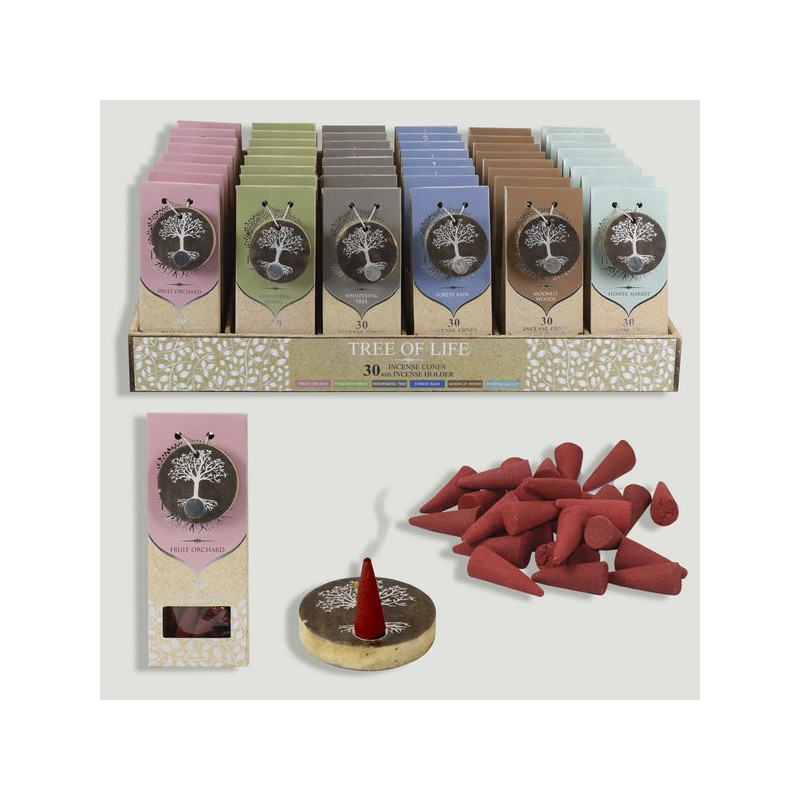 Incense Pack Display (30 cones) + Tree of Life Incense Holder 45x31cm Incense Pack Display (30 cones) + Tree of Life Incense Holder 45x31cm