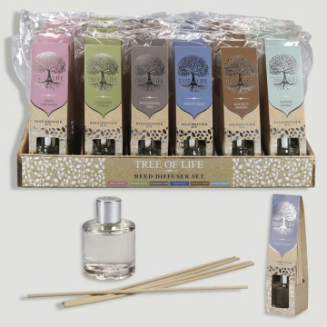 Diffuseur Huile Présentoir 50ml+5sticks Arbre de Vie 45x31x22cm