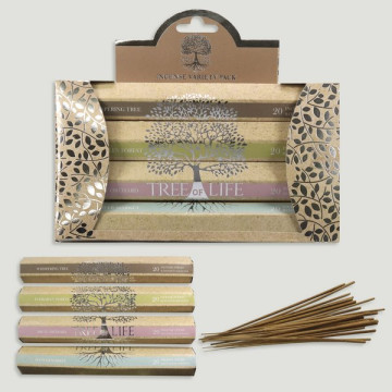 Tree of Life incense set 4packs hexagonal 56stick 21x12cm