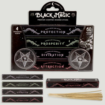 Ensemble d'encens 4 packs 60 bâtons BlackMagic