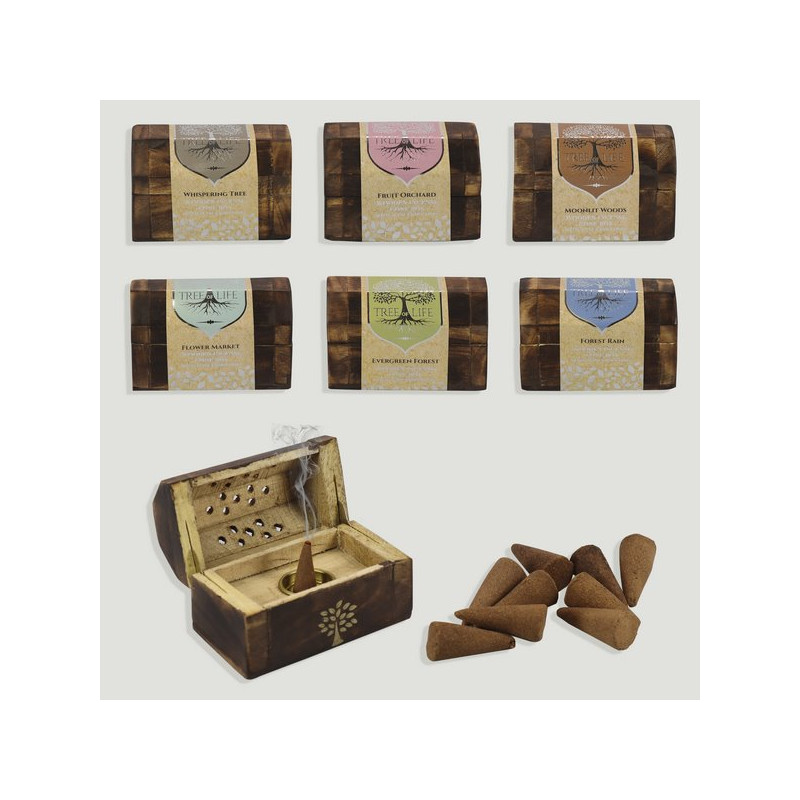 Porte-encens tronc bois + 10 cônes AV 9x5,5x6,5cm Porte-encens tronc bois + 10 cônes AV 9x5,5x6,5cm