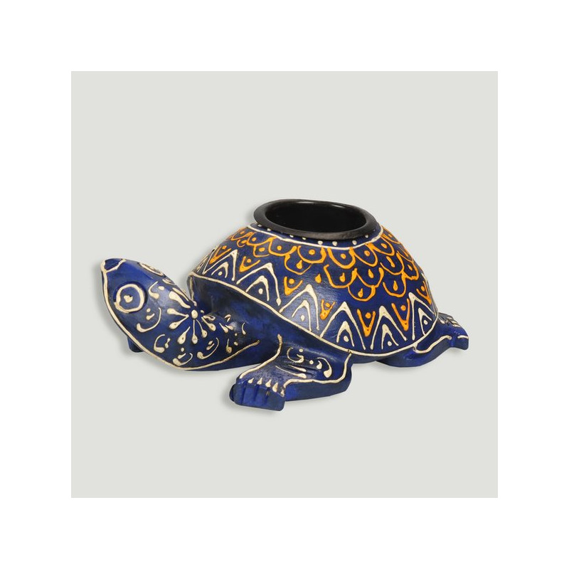 Wooden henna turtle candle holder 15cm Wooden henna turtle candle holder 15cm