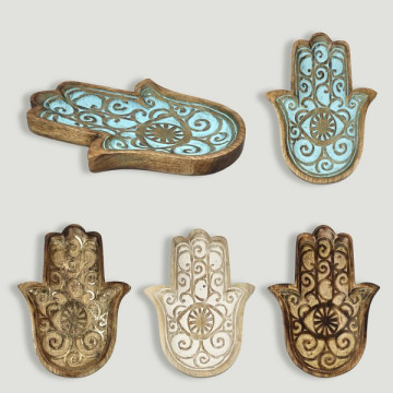 Wooden tray Hand of Fatima 30x20cm