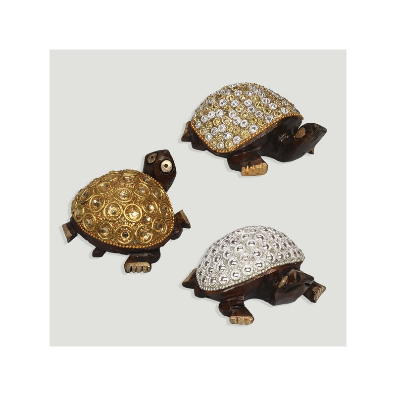 Tortuga madera con lentejuelas 8x6,5cm modelos surtidos Tortuga madera con lentejuelas 8x6,5cm modelos surtidos
