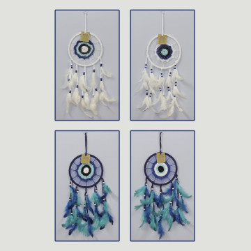 Dreamcatcher macrame Turkish Eye 16cm assorted