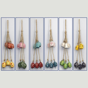 Mobile strip with 6 metal bells 40cm. Assorted colors