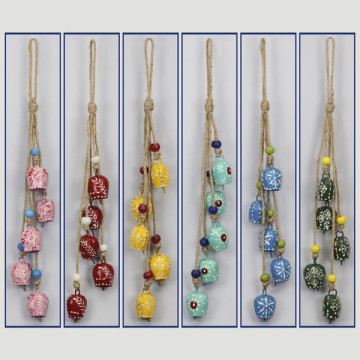Mobile strip with 5 metal bells 45cm. Assorted colors