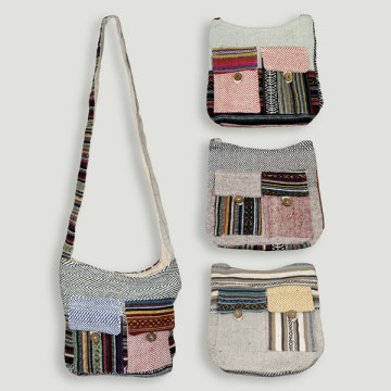 Assorted multicolored cotton bag 25x27cm