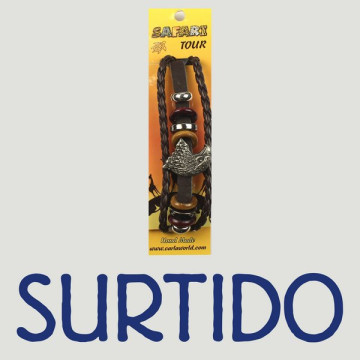 Gancho 72 – Pulsera doble piel con cordón de nudo corredizo. Modelos charms surtidos