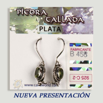 Pendientes PLATA. Peridoto tallado. Formas surtidas. 