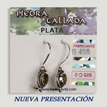 Pendientes PLATA. Citrino tallado. Formas surtidas. 