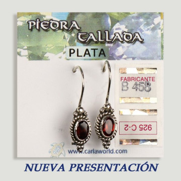 Pendientes PLATA. Granate tallado. Formas surtidas. 